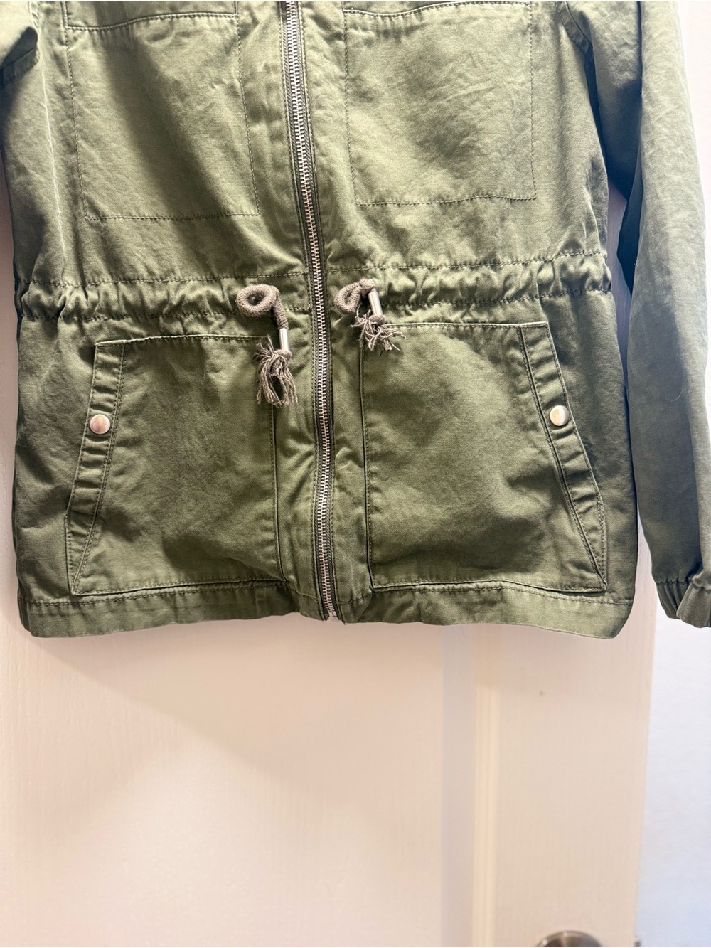 Old Navy Olive Green Drawstring Utility Jacket - Picture 2 of 5